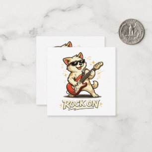 Rock On Guitar Dog Funny Rock Music Note Card