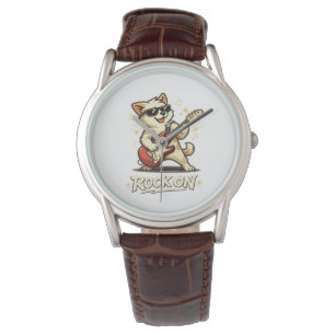 Rock On Guitar Dog Funny Rock Music Watch