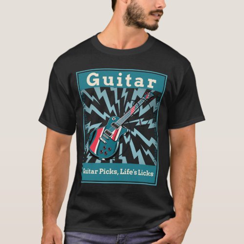 Rock On Guitar Funny Guitar Shirt Vintage Guitar T_Shirt