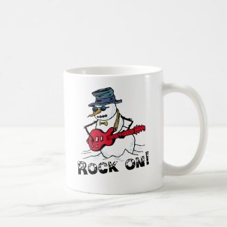 Rock On Guitar Playing Snowman