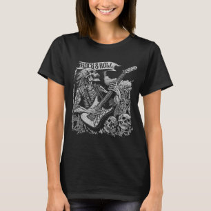 Rock On Guitar Vintage 80s Rock Roll Skeleton for T-Shirt