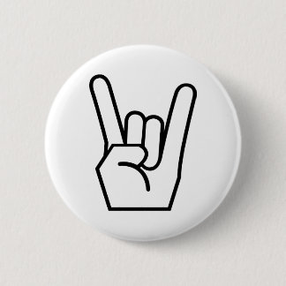Rock on hand sign button