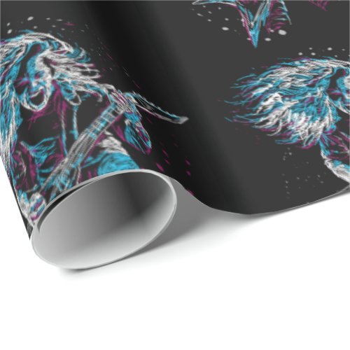 Rock On Heavy Metal Black Wrapping Paper
