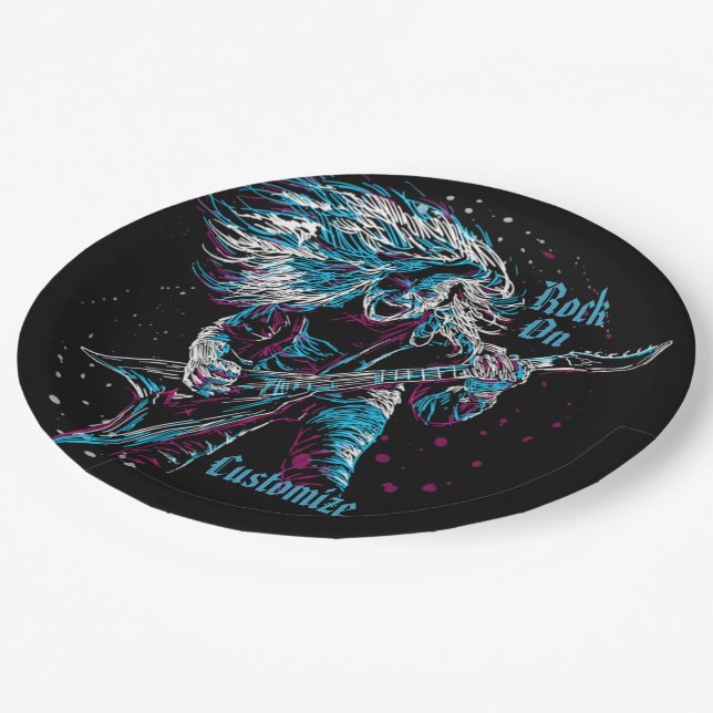 Rock On Heavy Metal Paper Plates (Angled)
