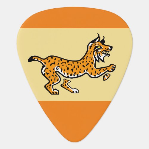 Rock on _ Iberian LYNX _ Animal _ Yellow  orange Guitar Pick
