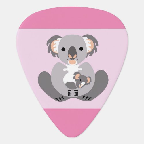 Rock on KOALA _ Aussie wildlife _ Marsupial Pink  Guitar Pick