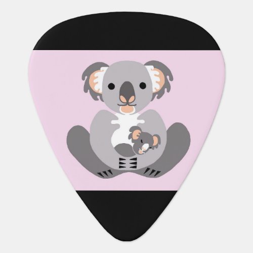 Rock on  _ KOALA _ Aussie wildlife _ Pink  black Guitar Pick