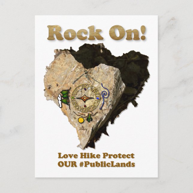 ROCK ON! Love Hike Protect Our Public Lands Postcard (Front)
