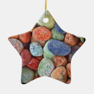 Rock On Multicolored Rocks Ceramic Ornament