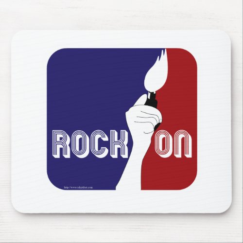 Rock On Music Sports Style Music Logo Mouse Pad