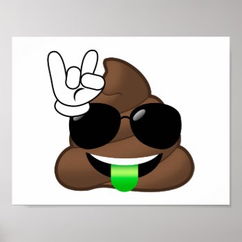 Rock On Poop Emoji Poster by MishMoshEmoji at Zazzle