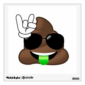 Rock On Poop Emoji Wall Decal by MishMoshEmoji at Zazzle