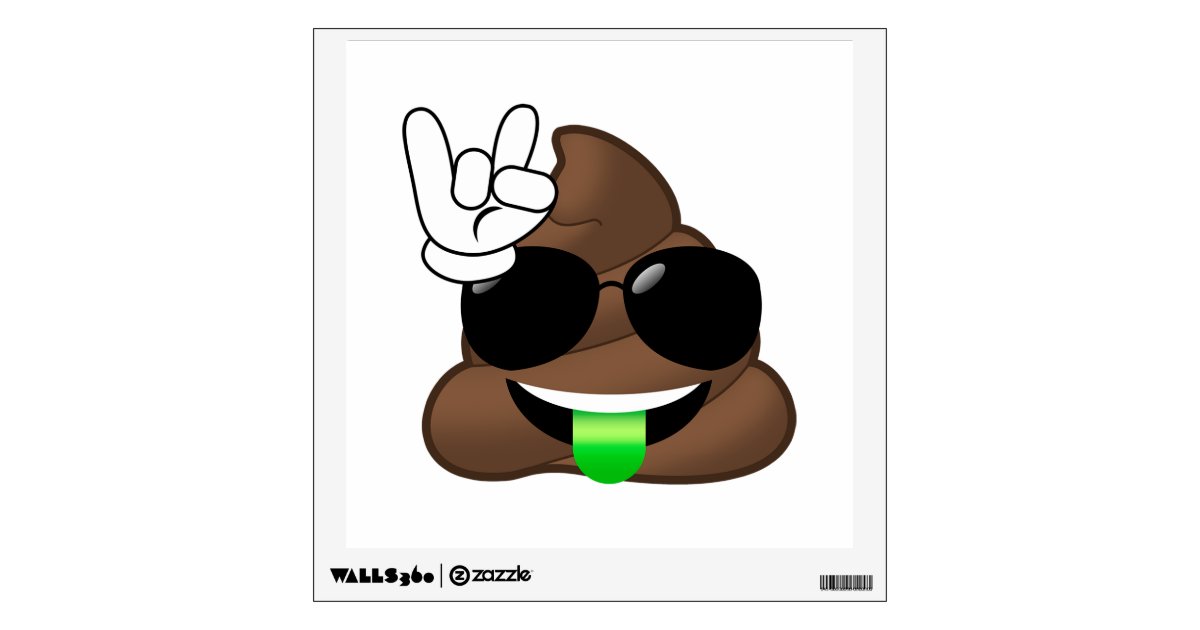 Rock On Poop Emoji Wall Decal Zazzle