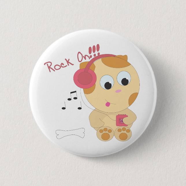 Rock on pup button (Front)