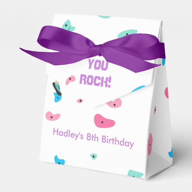 Rock on Rock Climbing Birthday Party Favor Box (Front Side)