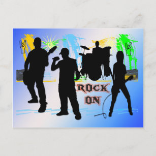 Rock On - Rock n' Roll Band Postcard