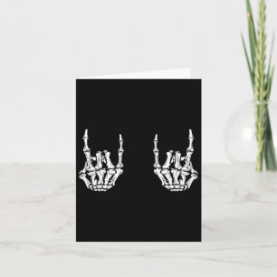 Rock On Rock Star Skeleton Hands Rocker Fun Hallow Card