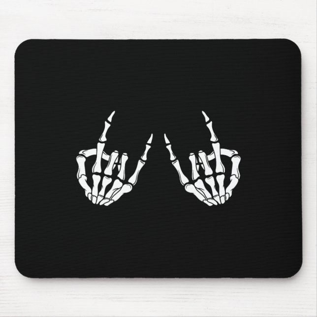 Rock On Rock Star Skeleton Hands Rocker Spooky Hal Mouse Pad (Front)