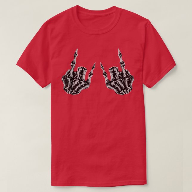Rock On Rock Star Skeleton Hands  T-Shirt (Design Front)