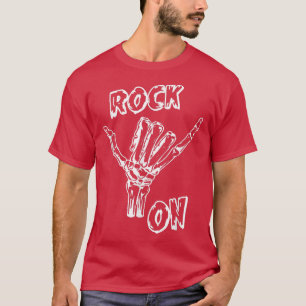 Rock On Skeleton Hand Rock Music Rockstar Cool T-Shirt