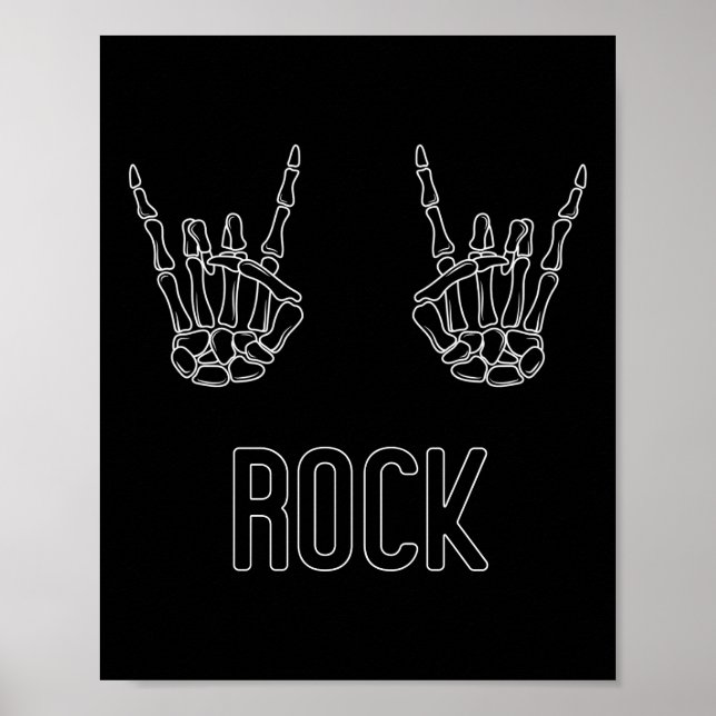 Rock on Skeleton Hands Poster (Front)