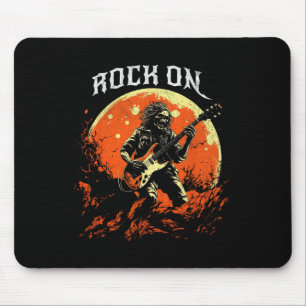 Rock On Skeleton Playing Guitar Rock And Roll Hall Mouse Pad