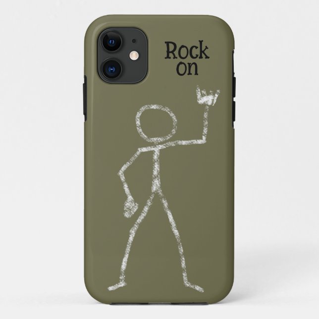 Rock On Stickman phone case band music chalk  (Back)