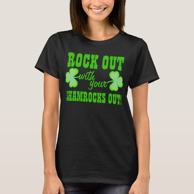 Rock Out On St Patricks Day T-Shirt (Front)