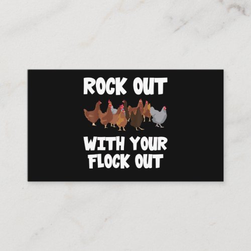 Rock Out With Your Flock Out Funny Chicken 210 Business Card