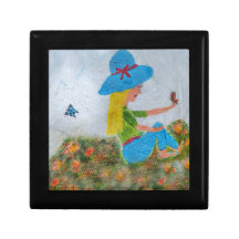Rock painting butterfly garden