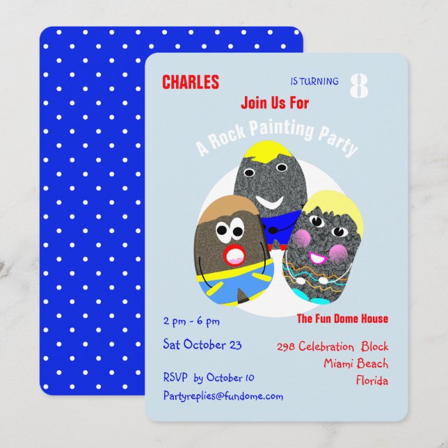 Rock Painting Community Personalized Hashtag Invitation (Front/Back)