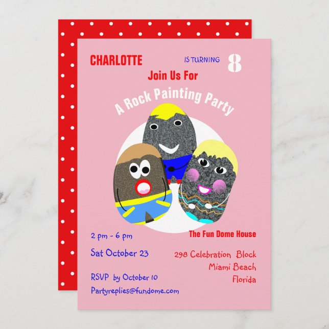 Rock Painting Community Personalized Hashtag Invitation (Front/Back)