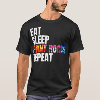 Rock Painting Eat Sleep Paint Rocks Art Gift_1 T-Shirt