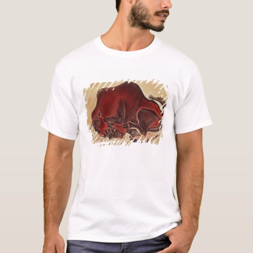 Rock painting of a bison late Magdalenian T_Shirt