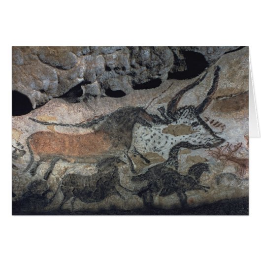 Rock painting of a bull and horses, c.17000 BC (ca (Front Horizontal)