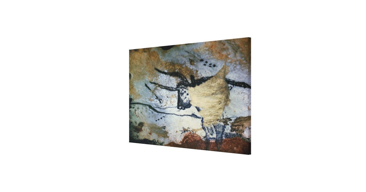 Rock Painting Of A Bull With Long Horns Canvas Print Zazzle Com