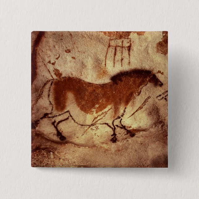 Rock painting of a horse, c.17000 BC Button (Front)