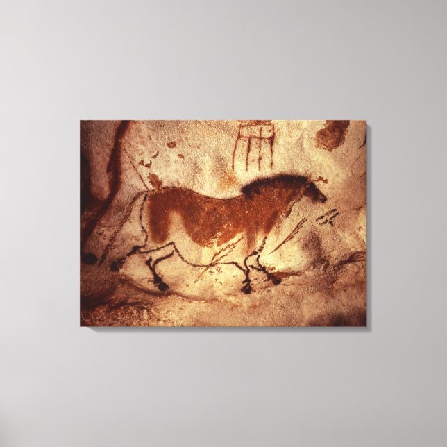 Rock painting of a horse, c.17000 BC Canvas Print (Front)