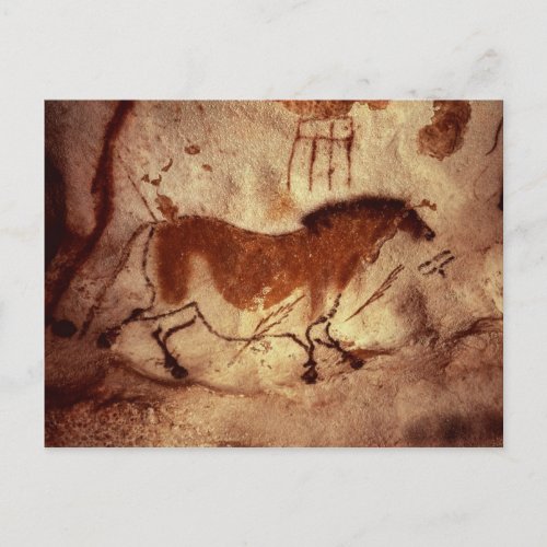 Rock painting of a horse c17000 BC Postcard