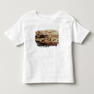 Rock painting of a leaping cow toddler t-shirt