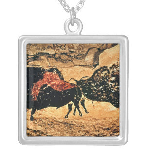 Rock painting of bison, c.17000 BC Silver Plated Necklace