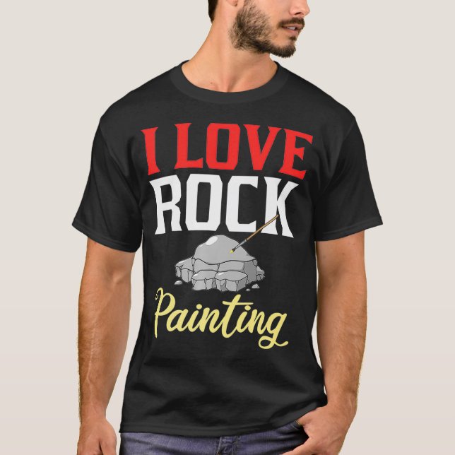 Rock Painting Stone Artist Painter Ideas Premium _ T-Shirt (Front)