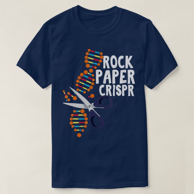 Rock Paper Crispr DNA Biologist Genetic Engineerin T-Shirt (Design Front)