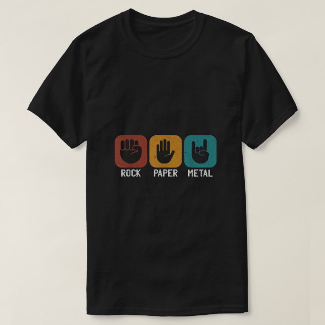 Rock Paper Metal  Heavy Metal Music  T-Shirt (Design Front)