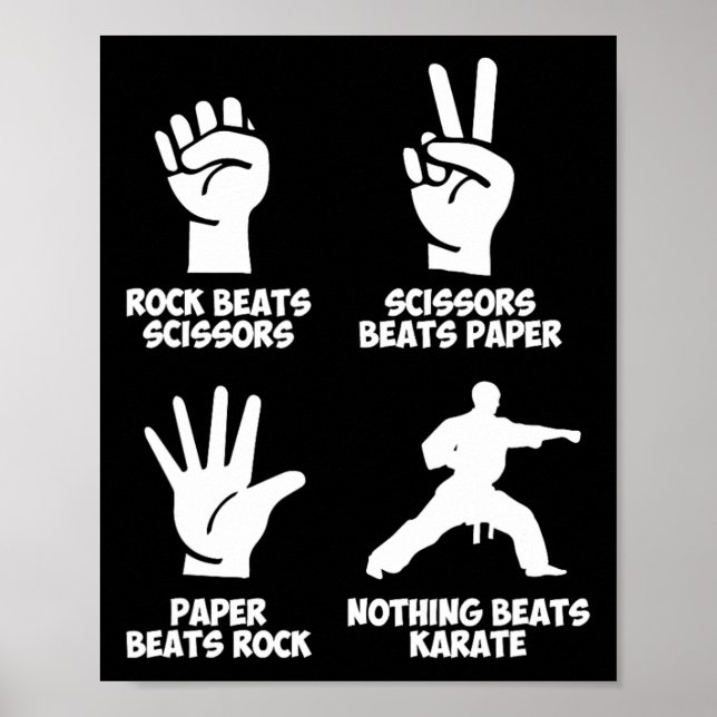 Rock Paper Nothing Beats Karate  Poster (Front)
