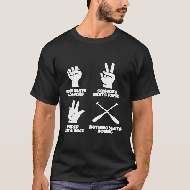 Rock Paper Nothing Beats Rowing T-Shirt (Front)