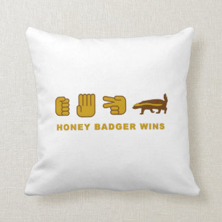 rock paper scissor honey badger wins throw pillow
