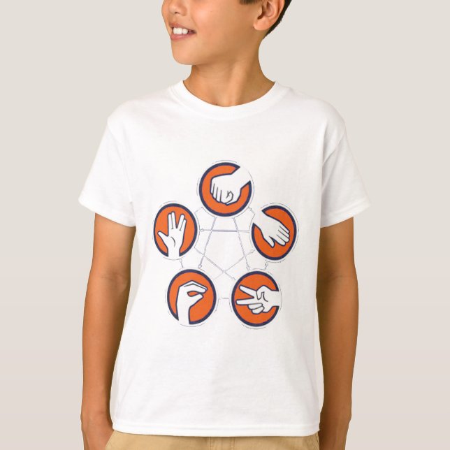 Rock Paper Scissor Lizard Spock T-Shirt (Front)