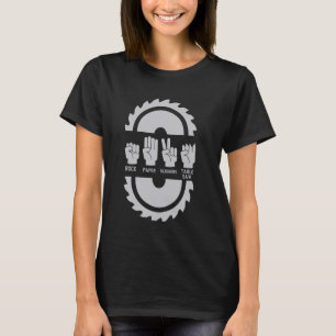 Rock Paper Scissor Table Saw Funny Carpenters T-Shirt