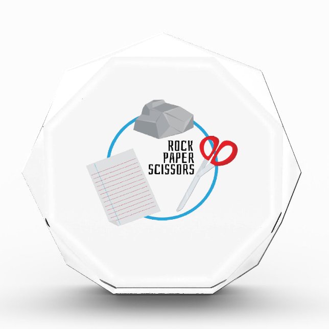 Rock Paper Scissors Acrylic Award (Front)